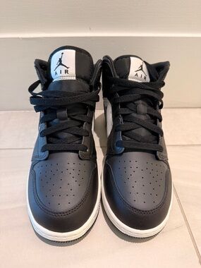 Jordan Big Kids' Black and White High-Top Sneakers